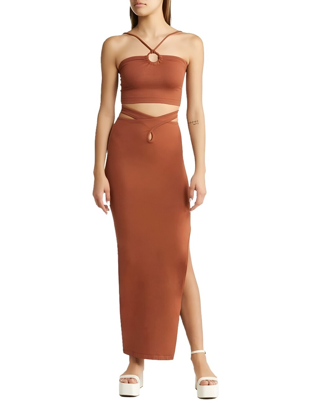 Simon Miller Nana Crop top and Yammin Midi Skirt in Coconut Shell M/L NWT